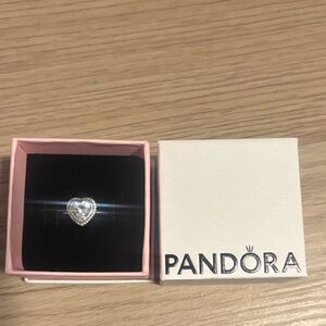 Pandora Silver Heart Ring with Sparkling Accents